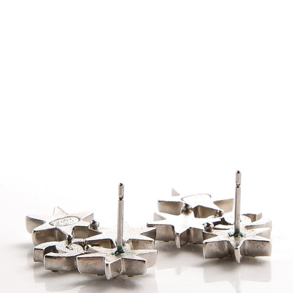 Chanel Crystal CC Star Earrings Silver 3 of 4