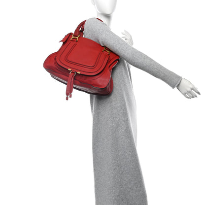 Chloe Calfskin Medium Marcie Satchel Peony Red 2 of 12