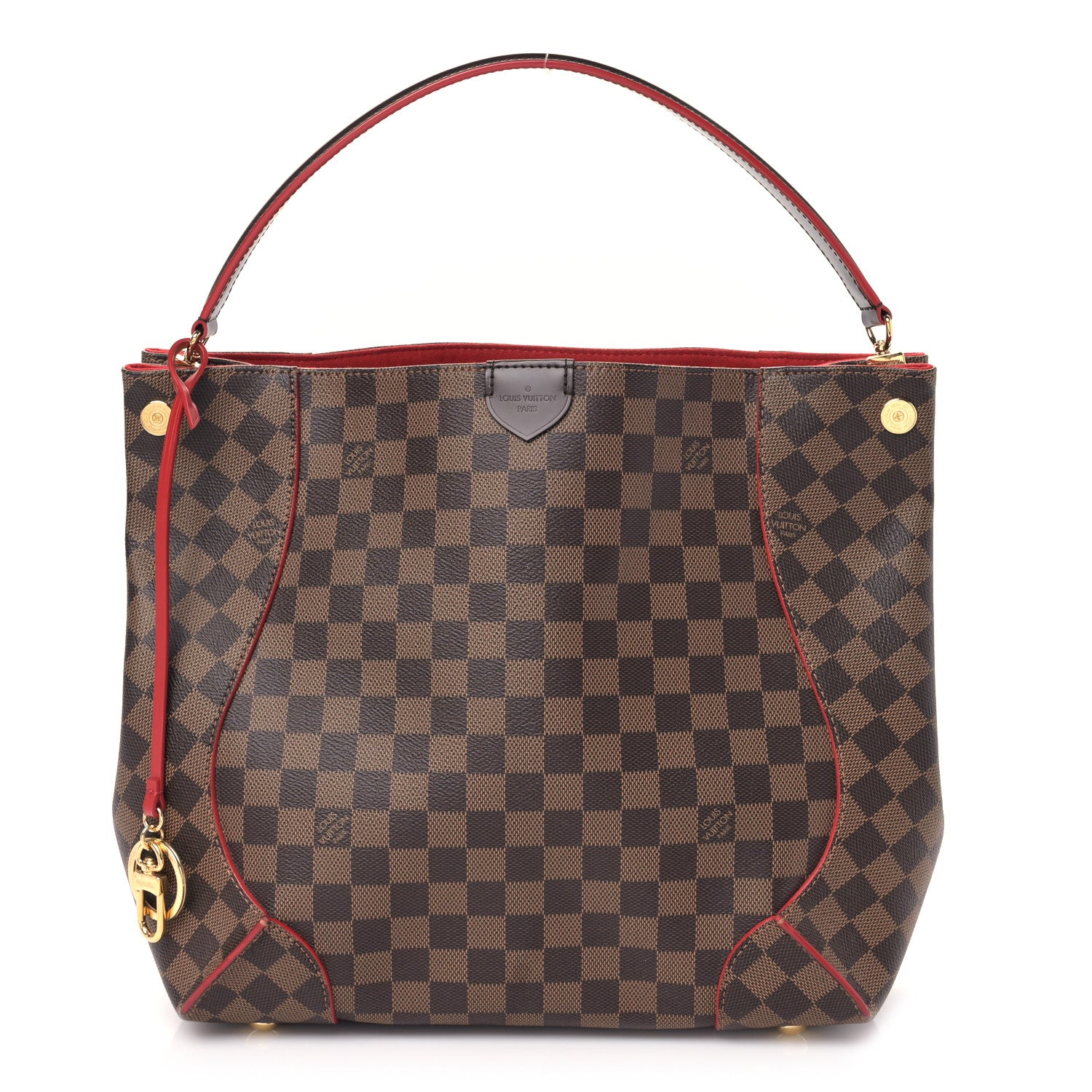 Louis Vuitton Damier Ebene Caissa Hobo Cherry 1 of 8