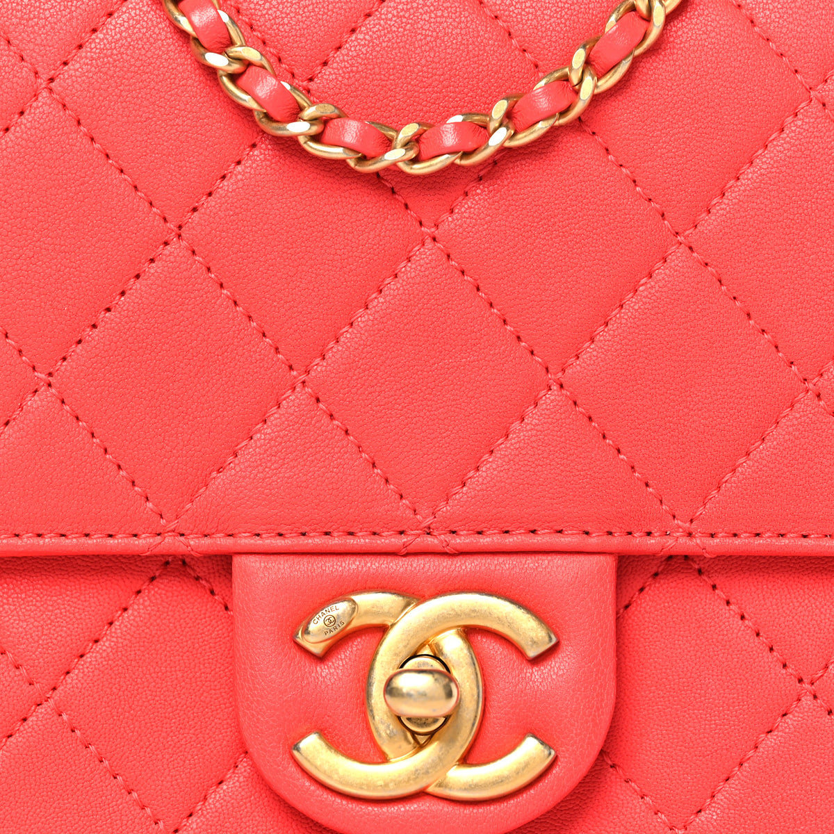 Chanel Goatskin Quilted Chic Pearls Flap Dark Pink 8 of 10