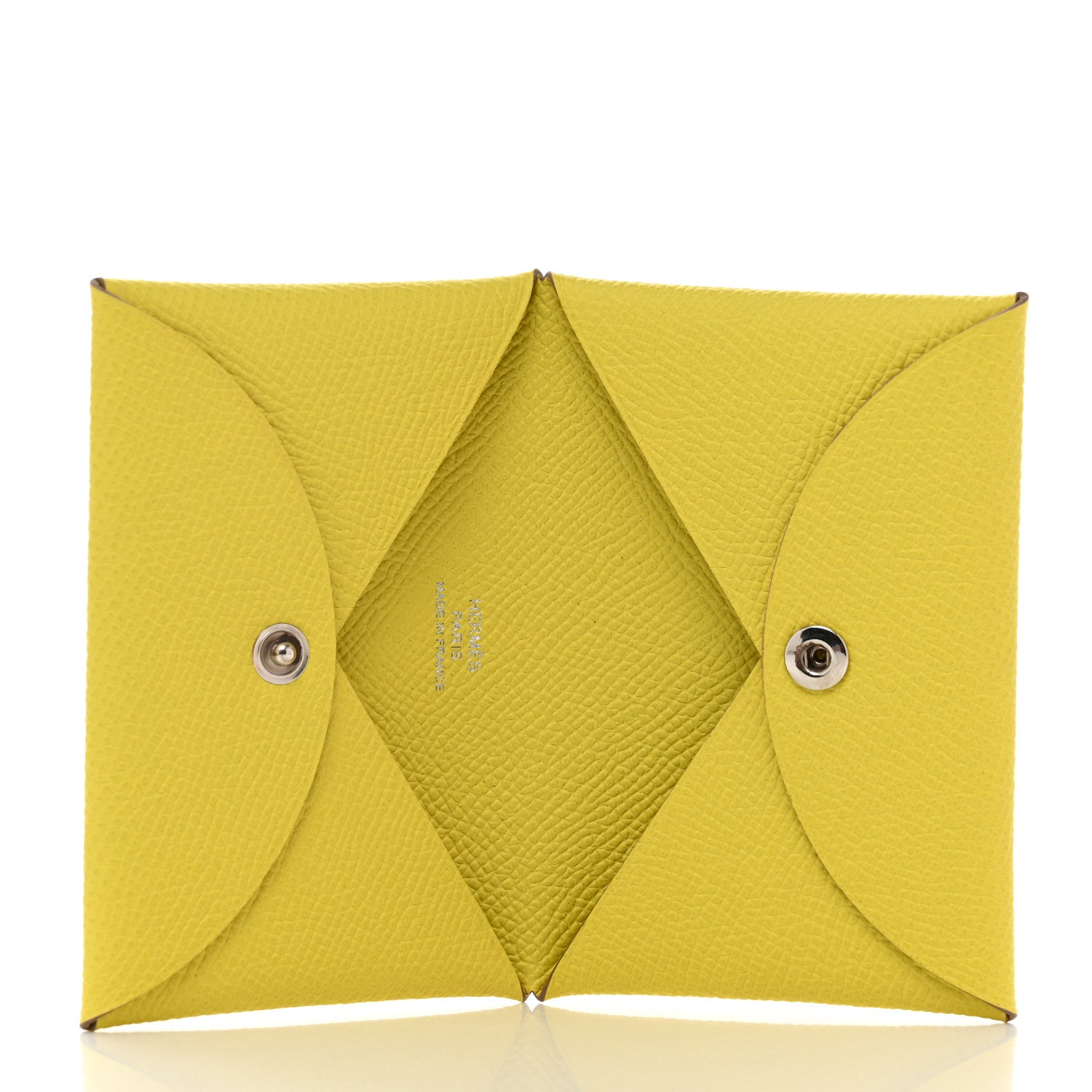 Hermes Epsom Calvi Card Case Lime 5 of 8