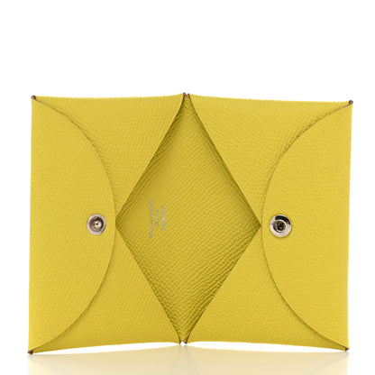 Hermes Epsom Calvi Card Case Lime 5 of 8