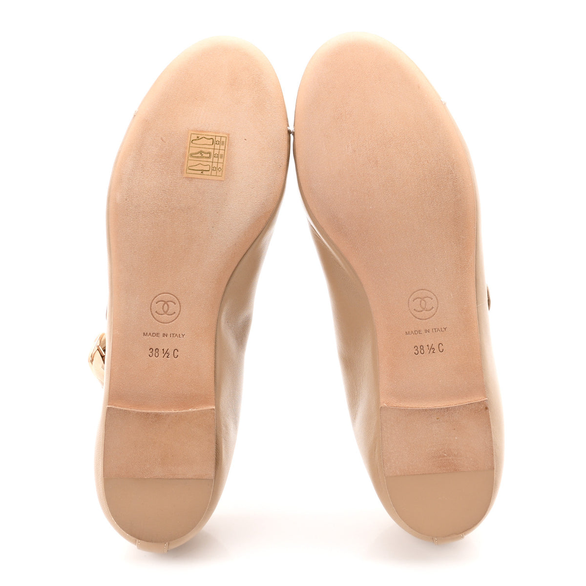 Chanel Lambskin Mary Jane Flats 38.5 Beige 6 of 10