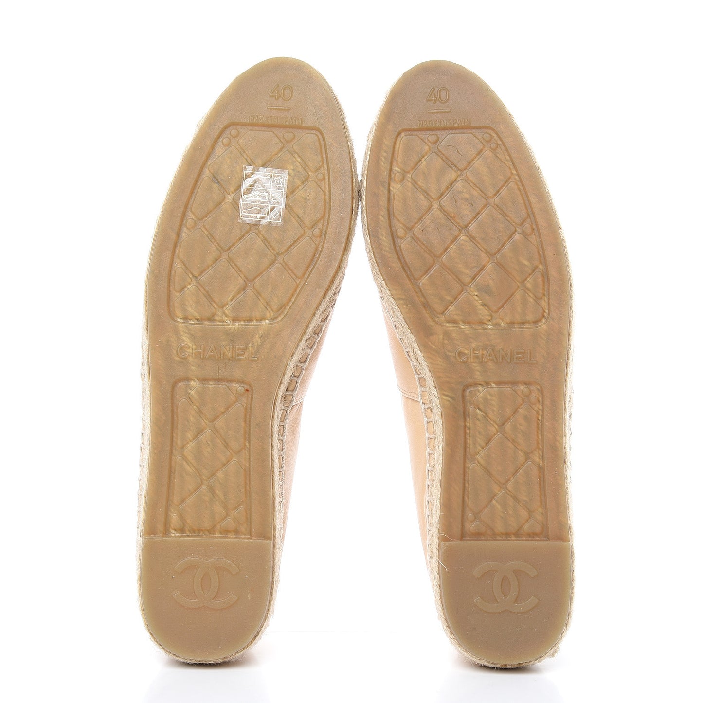 Lambskin CC Espadrilles 40 Beige Black