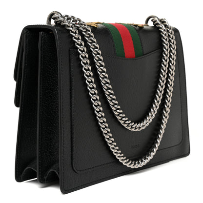 Gucci Calfskin Web Floral Embroidered Medium Dionysus Shoulder Bag Black 3 of 16