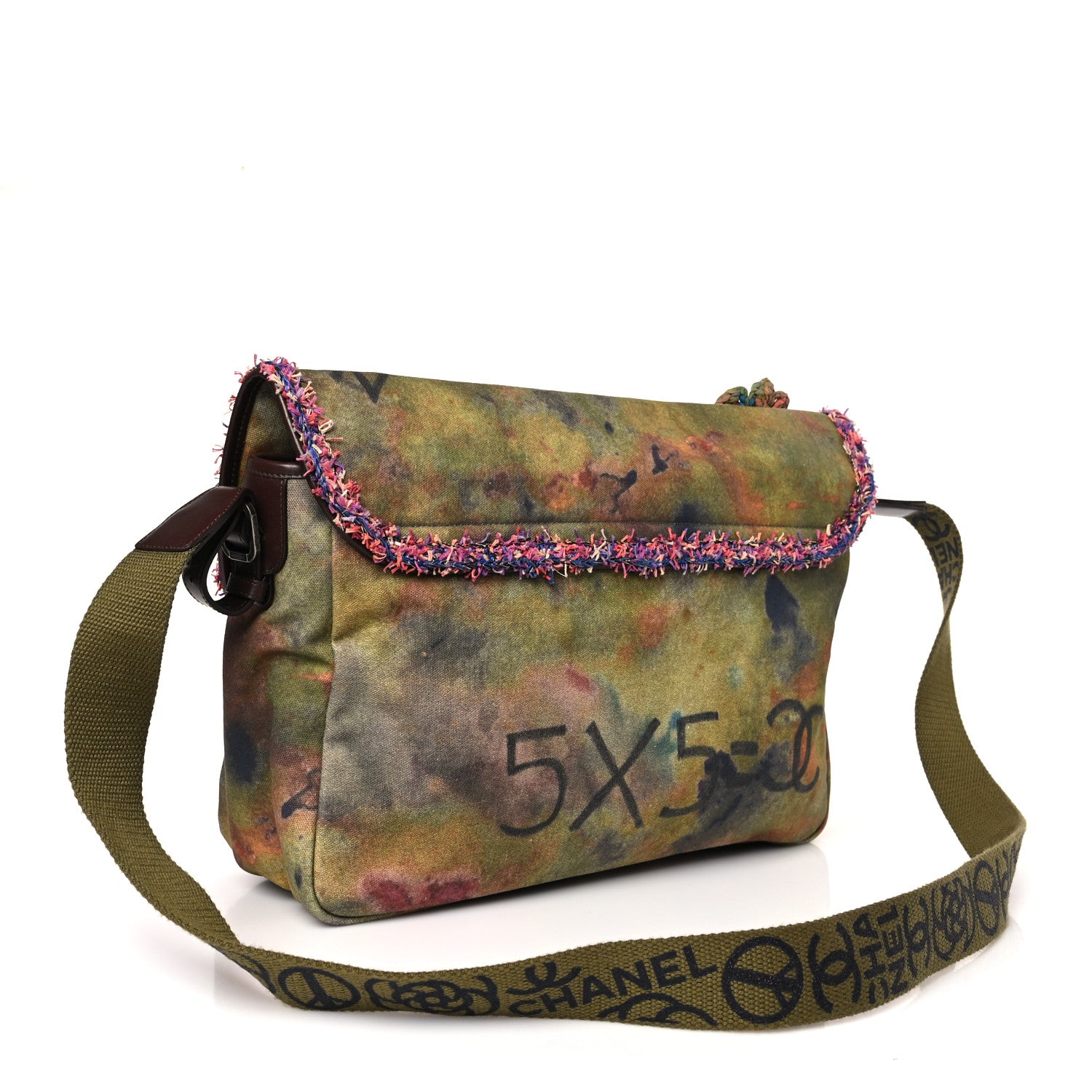 Chanel Washed Toile Large Graffiti On The Pavements Messenger Khaki Multicolor 3 of 9