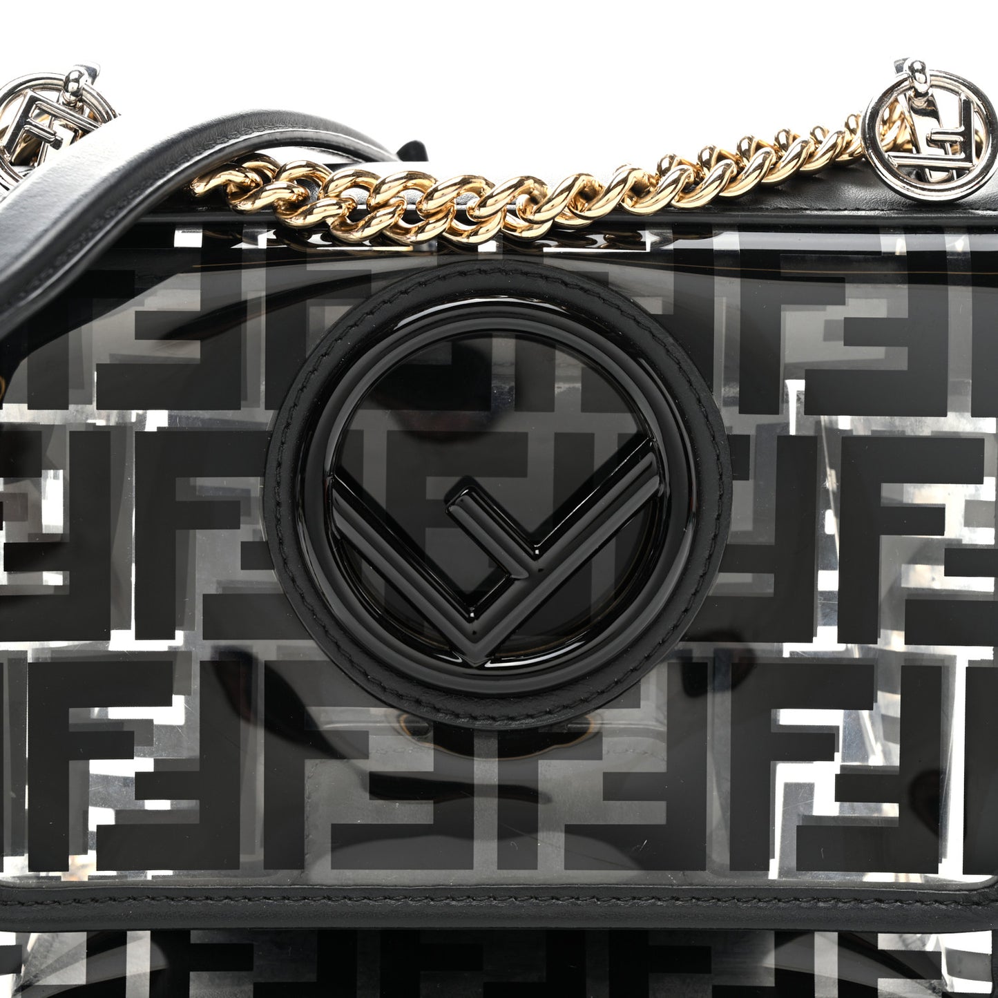 TPU FF Vitello Century F is Fendi Kan I Shoulder Bag Black