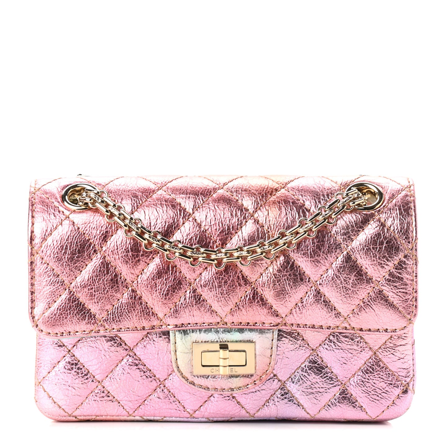 Metallic Goatskin Quilted Mini 2.55 Reissue Flap Multicolor