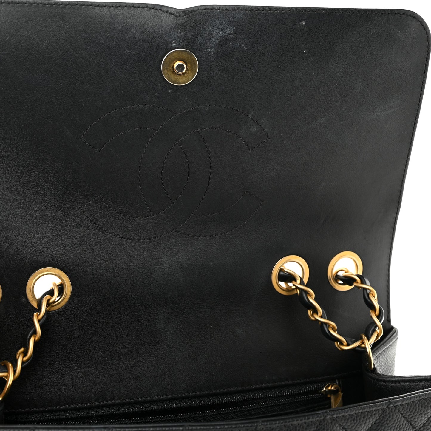 Caviar Quilted Medium CC Filigree Flap Black
