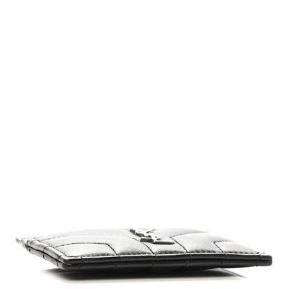 Saint Laurent Calfskin Y Quilted Monogram LouLou Credit Card Case Black 4 of 7