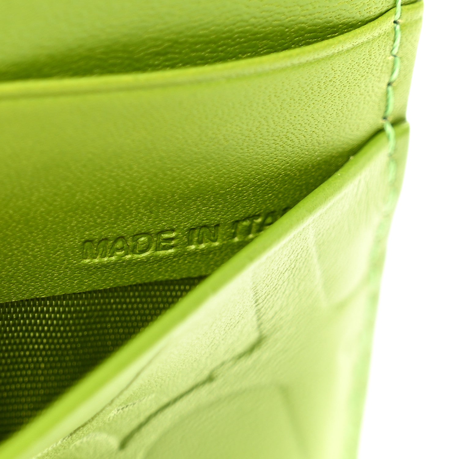 Valentino Garavani Calfskin Toile Iconographe Embossed Vlogo Card Holder Chartreuse 8 of 8