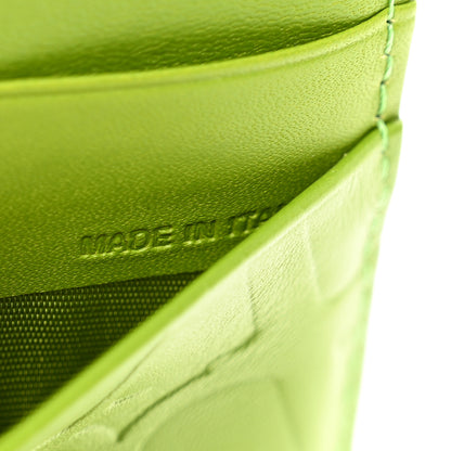 Valentino Garavani Calfskin Toile Iconographe Embossed Vlogo Card Holder Chartreuse 8 of 8