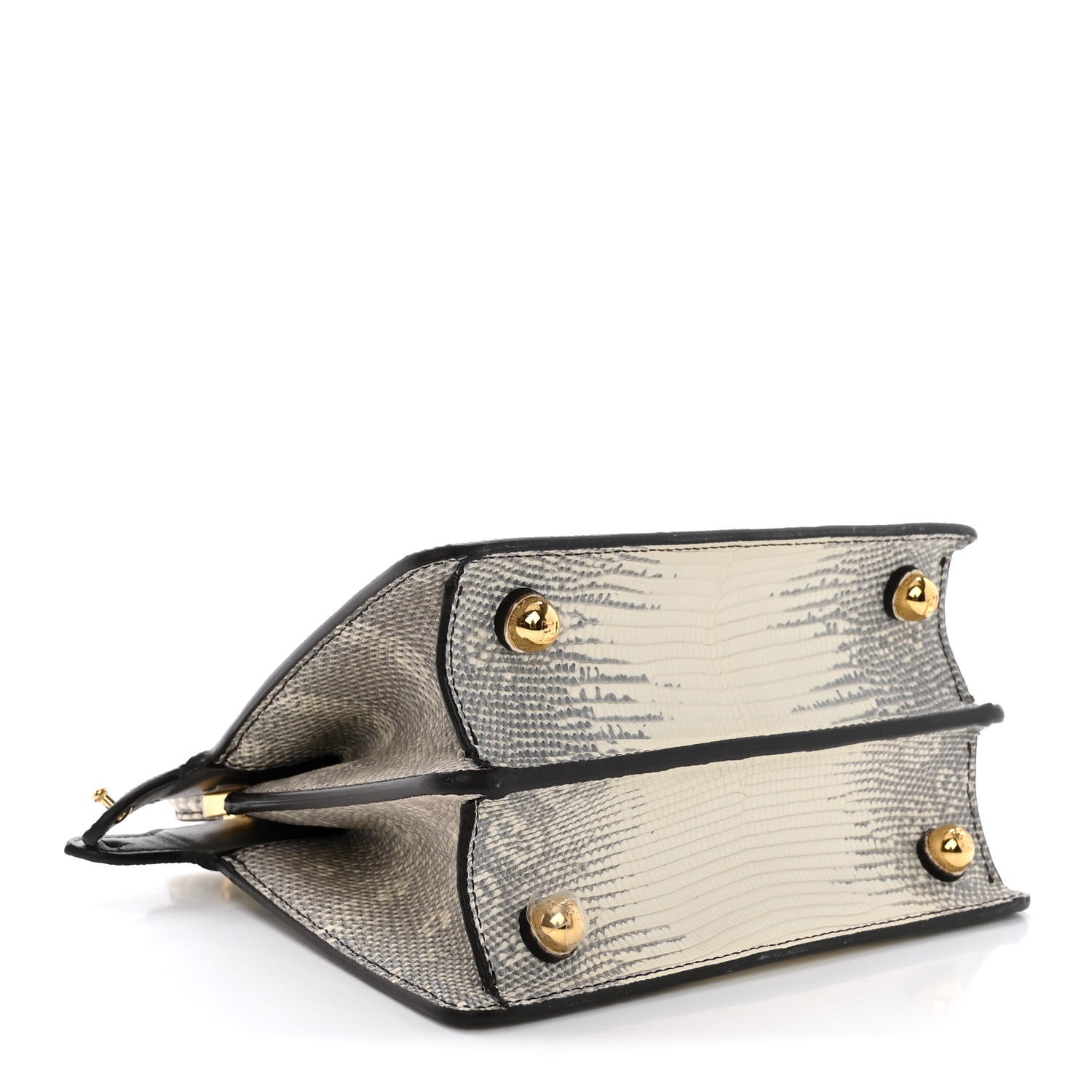Fendi Lizard Togo Lucido Petite Peekaboo I SEE U Satchel Roccia 4 of 13