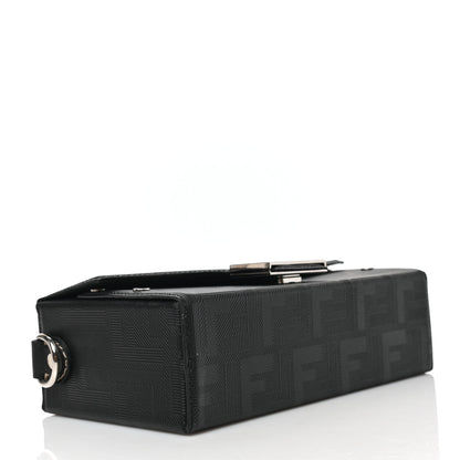 Fendi Vitello King FF Lines Embossed Baguette Soft Trunk Black 6 of 17