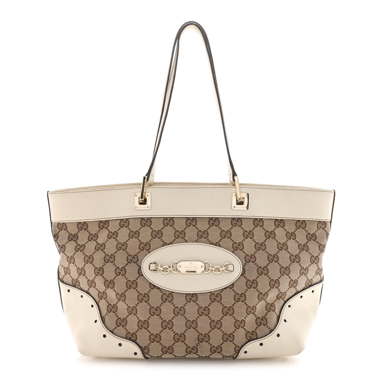 Monogram Large Punch Tote Off White