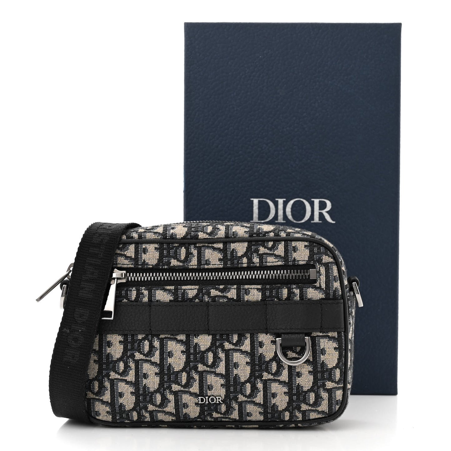 HOMME Oblique Mini Safari Messenger Navy Blue