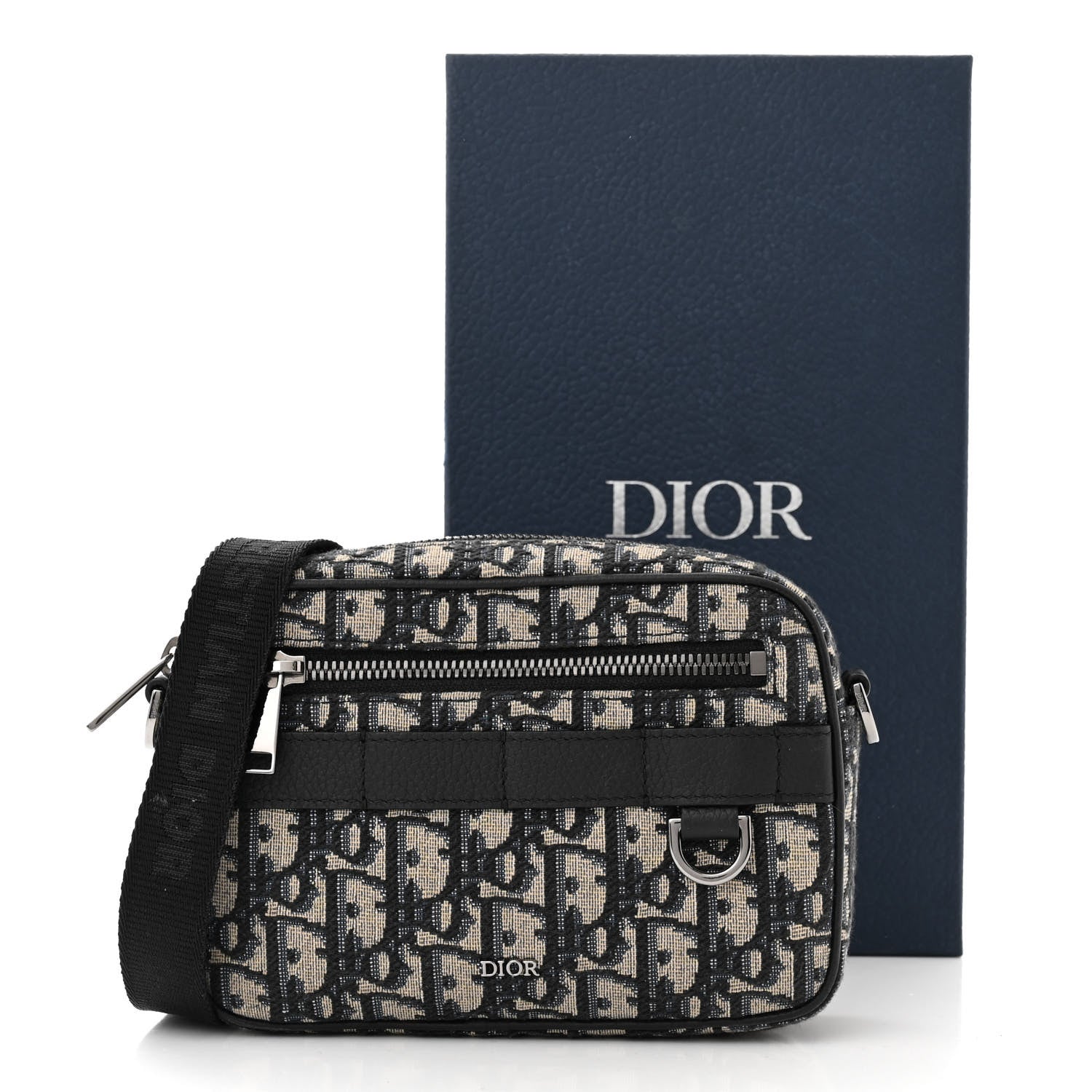 Christian Dior HOMME Oblique Mini Safari Messenger Navy Blue 3 of 11
