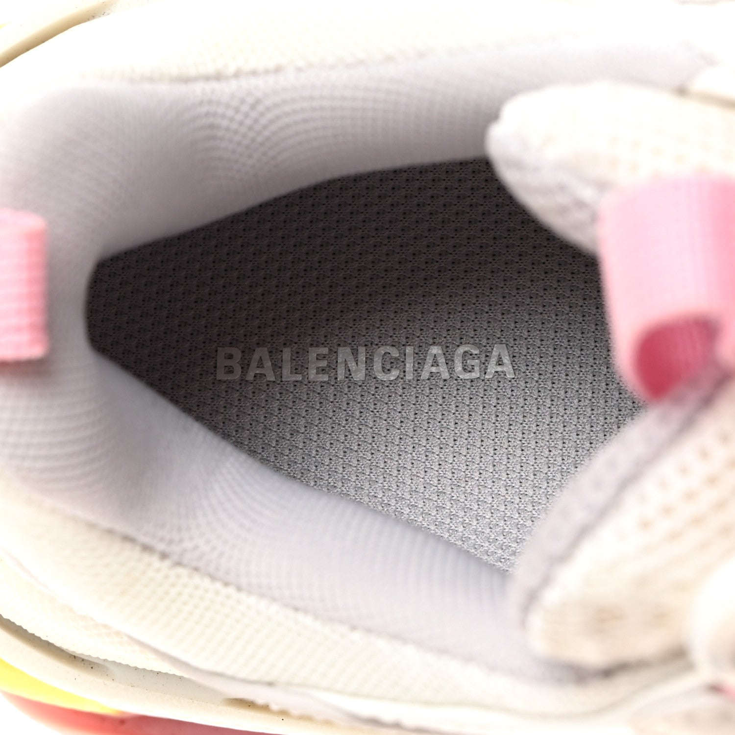 Balenciaga Fabric Mesh Multicolor Womens Triple S Sneakers 36 Yellow Pink Grey White 6 of 9