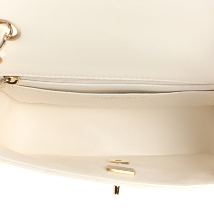 Chanel Lambskin Quilted Mini Rectangular Flap White 5 of 10