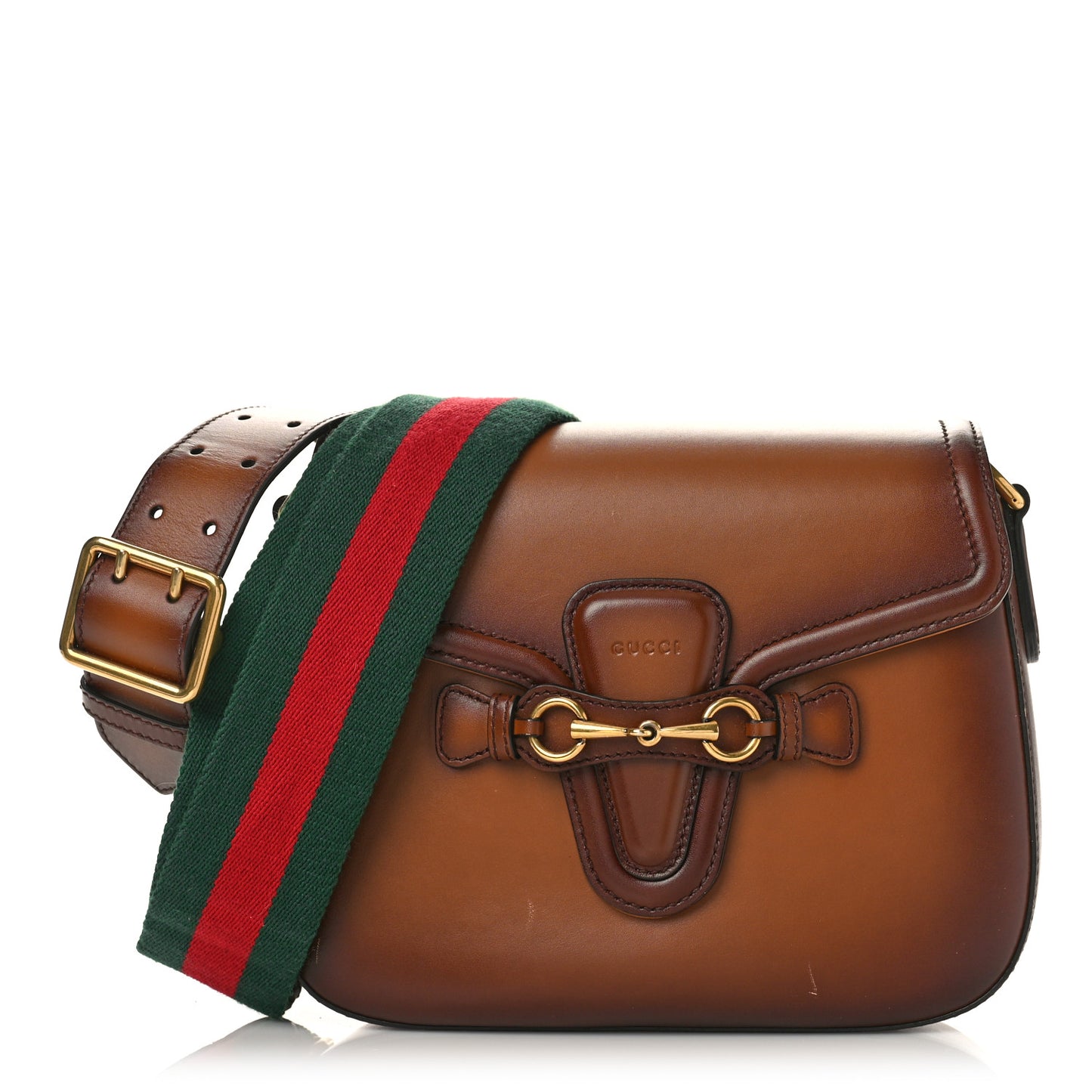Calfskin Medium Lady Web Shoulder Bag Cuir