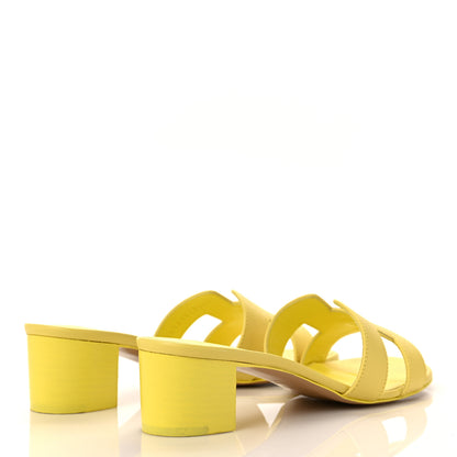 Hermes Epsom Oasis Sandals 37.5 Jaune Pollen 4 of 8
