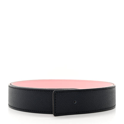 Hermes Swift Epsom Reversible 32mm Belt Strap 90 Rosa Sakura Bleu Obscur 2 of 7