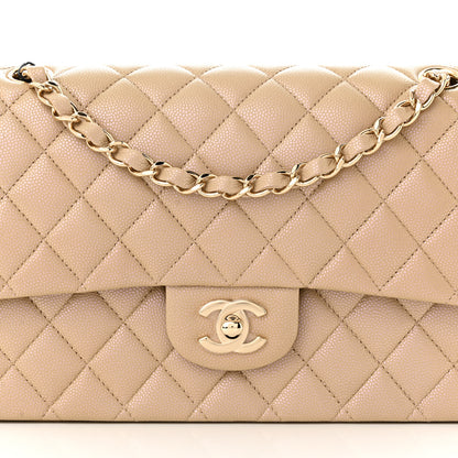 Chanel Iridescent Caviar Quilted Medium Double Flap Dark Beige 8 of 11