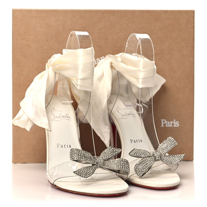 Christian Louboutin Crystal PVC Astrinodo 100 Sandals 38 Ivory 10 of 10