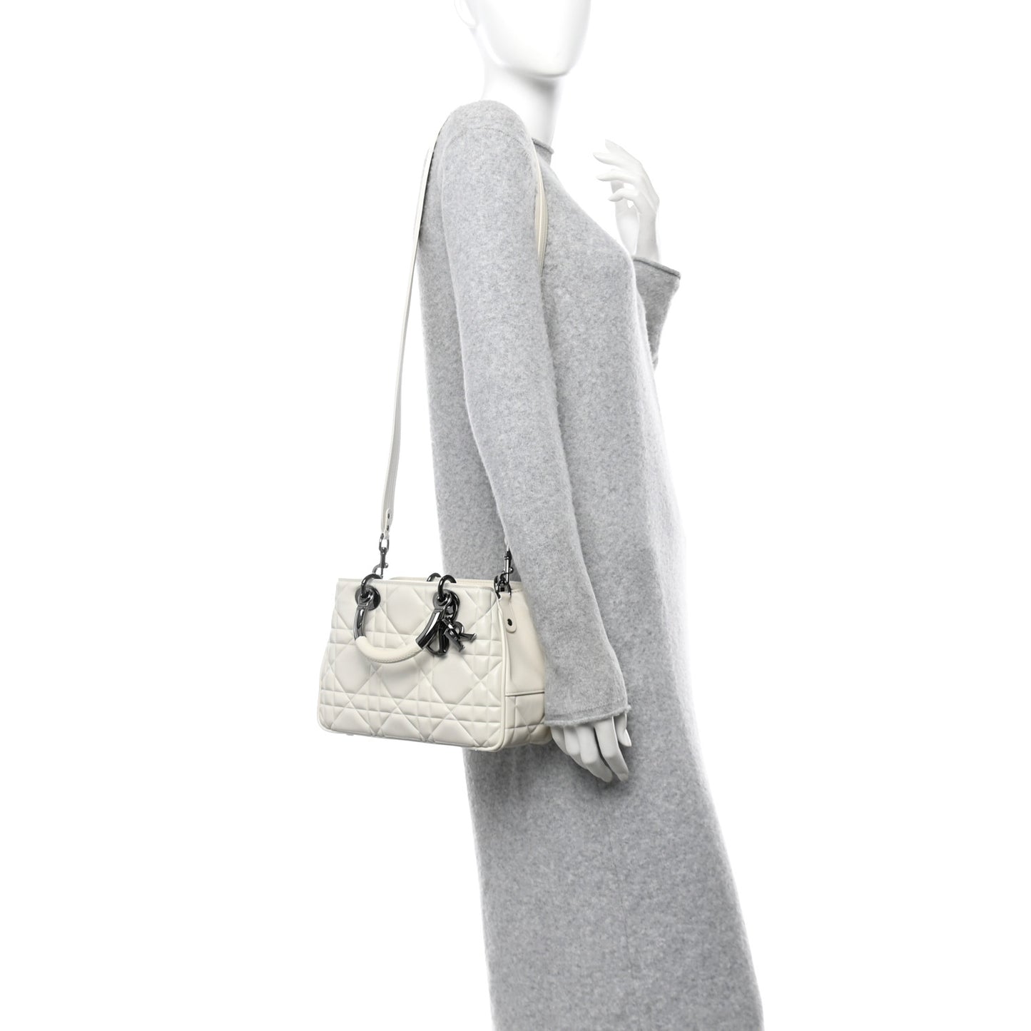 Calfskin Cannage Small The Lady 95.22 Ivory