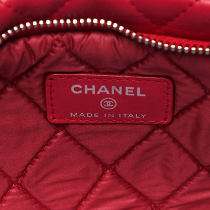 Chanel Lambskin Quilted CC Beauty Clutch Red 6 of 7
