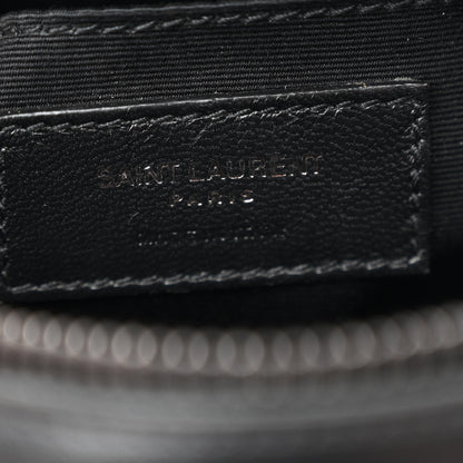 Saint Laurent Calfskin Matelasse Chevron Round Vinyle Camera Bag Black 6 of 13