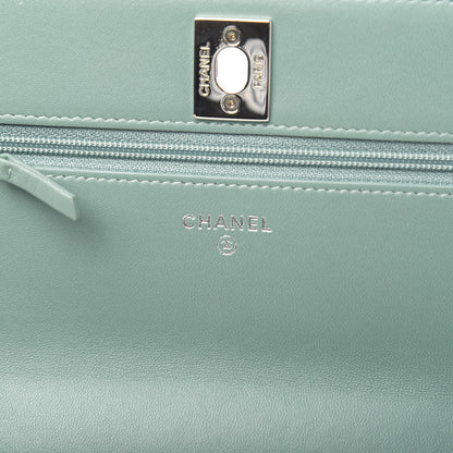 Chanel Lambskin Quilted Trendy CC Wallet On Chain WOC Light Blue 6 of 14