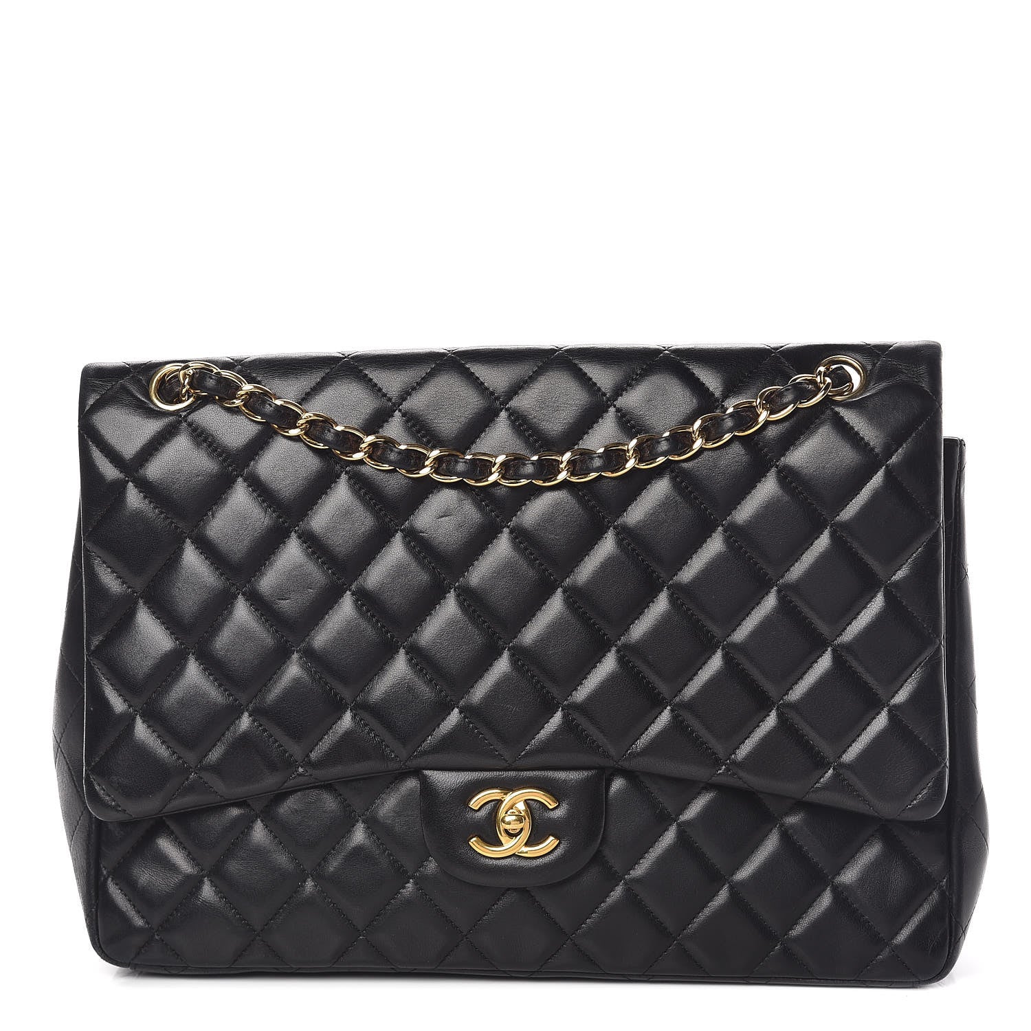Chanel Lambskin Quilted Maxi Single Flap Black 1 of 23
