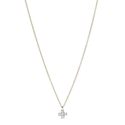 Tiffany 18K Yellow Gold Platinum Diamond Cruciform Cross Pendant Necklace 1 of 5