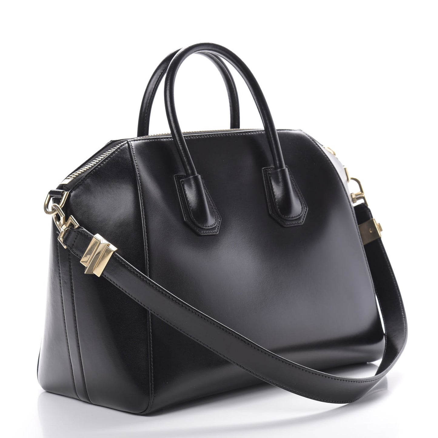 Shiny Lord Calfskin Medium Antigona Black