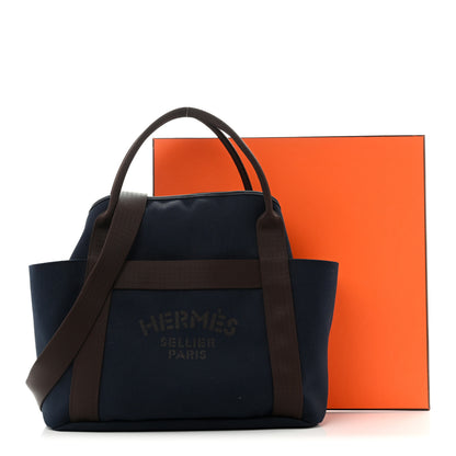 Hermes Canvas The Grooming Bag Bleu Navy Feu 14 of 14