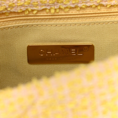 Chanel Tweed Quilted Medium Chanel 19 Flap Yellow Pink 6 of 12