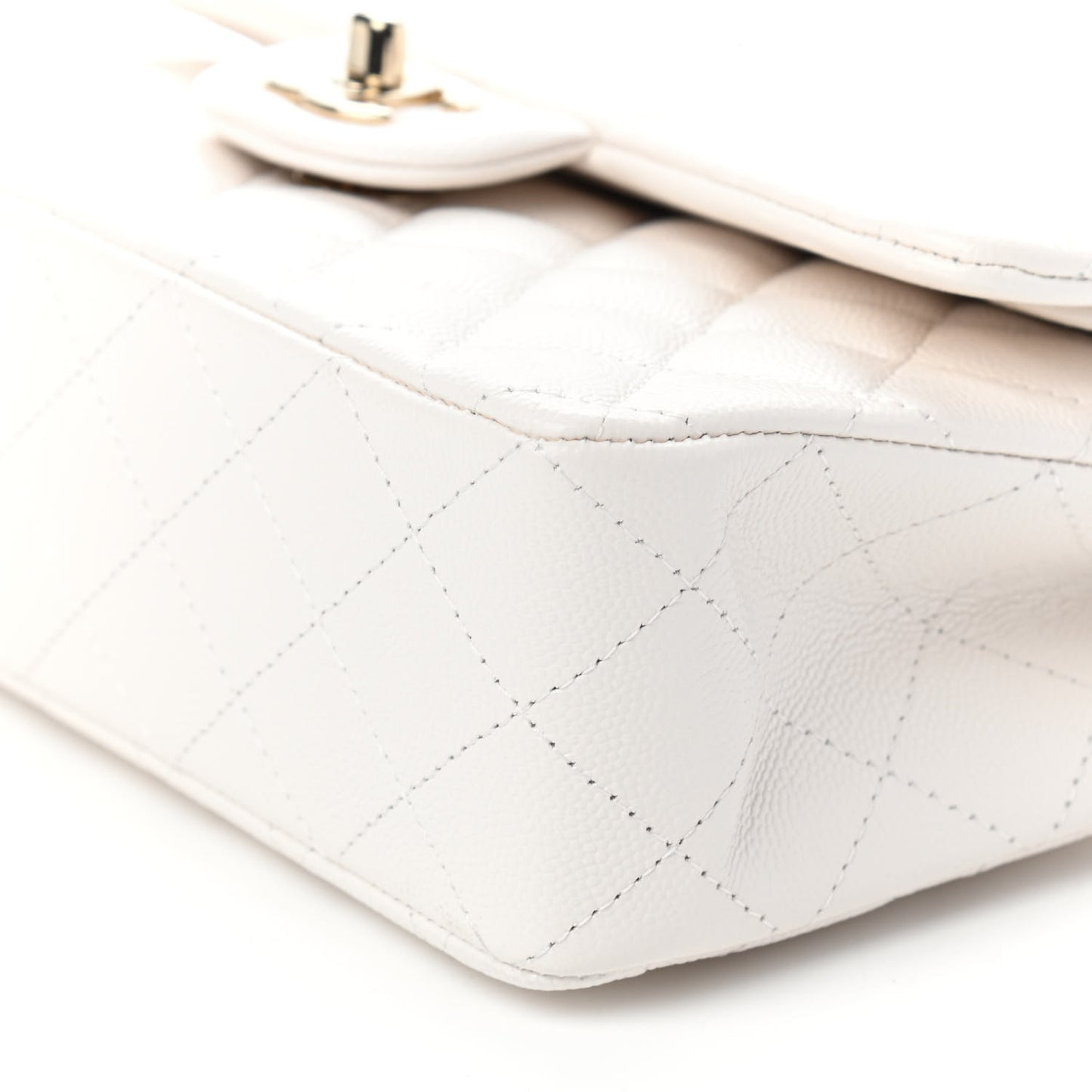 Caviar Quilted Small Double Flap White