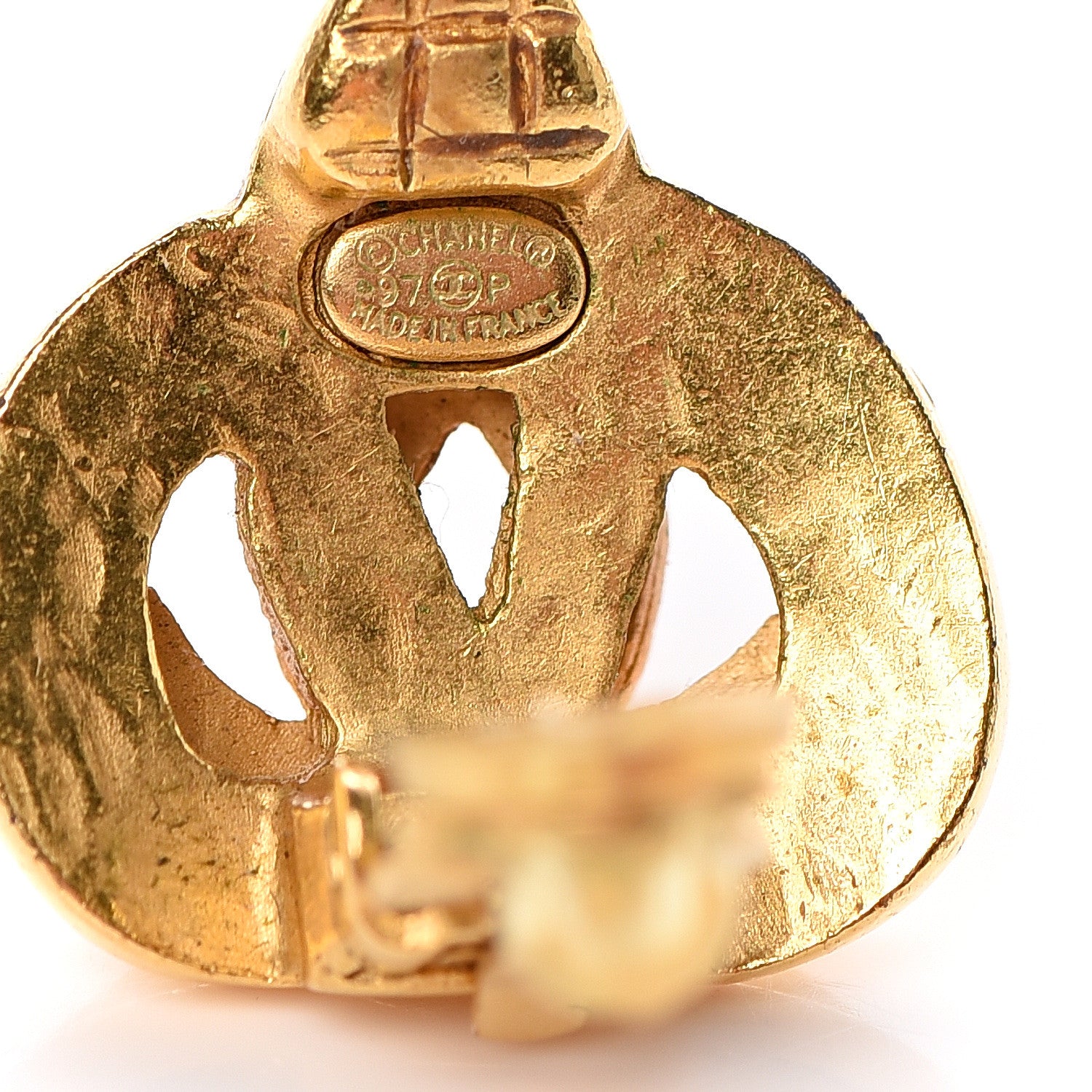 Chanel CC Heart Clip On Earrings Gold 4 of 4