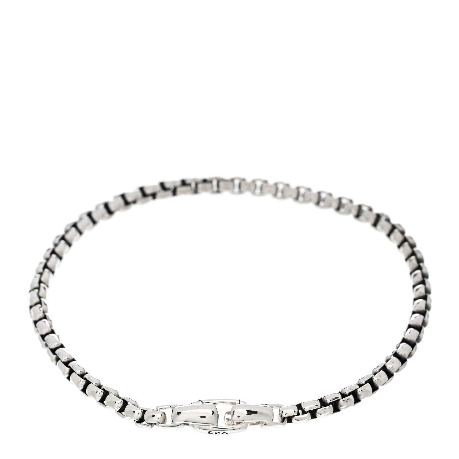 David Yurman Sterling Silver 4mm Box Chain Bracelet 2 of 3