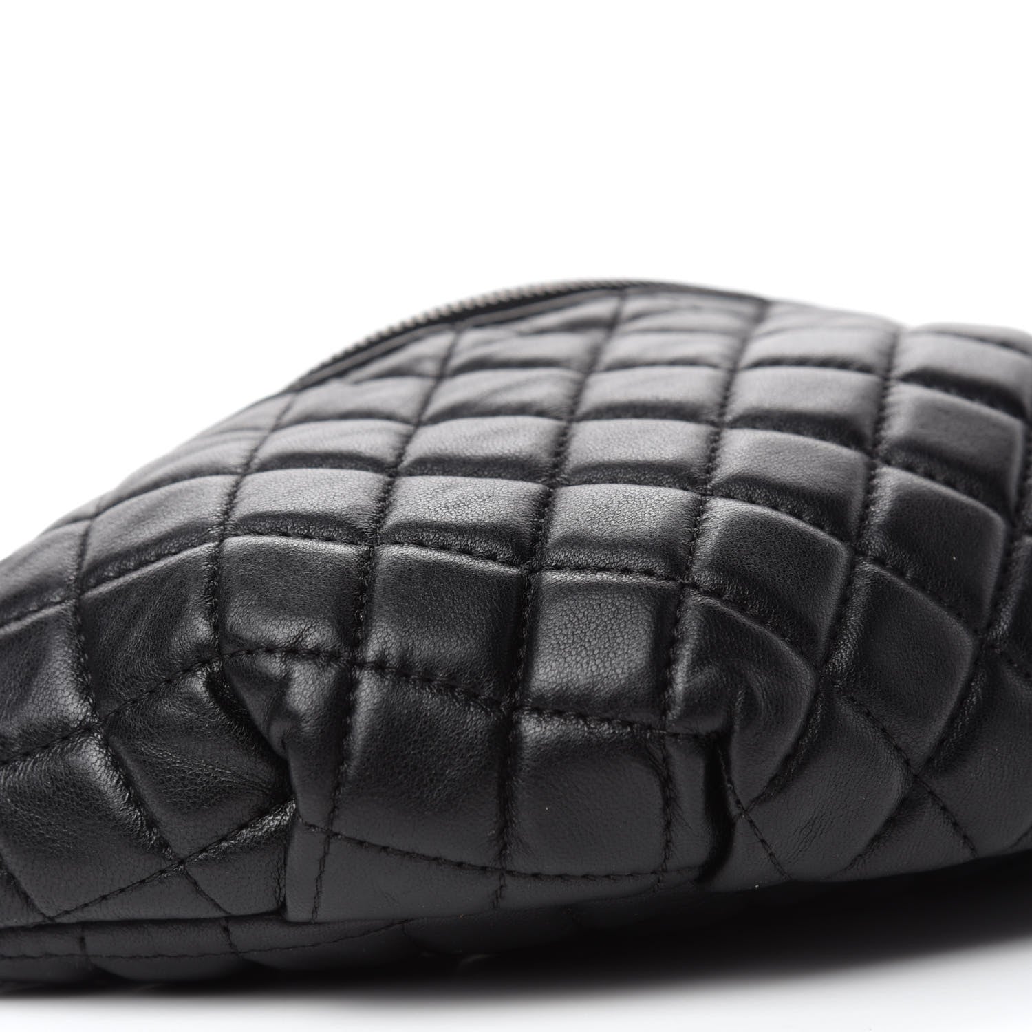 Chanel Lambskin Quilted Banane Waist Bag Fanny Pack Black 6 of 10
