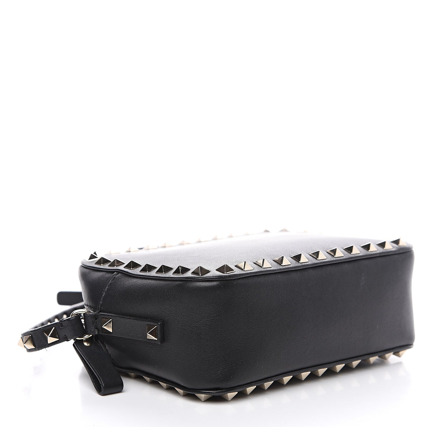 Calfskin Rockstud Camera Crossbody Bag Black