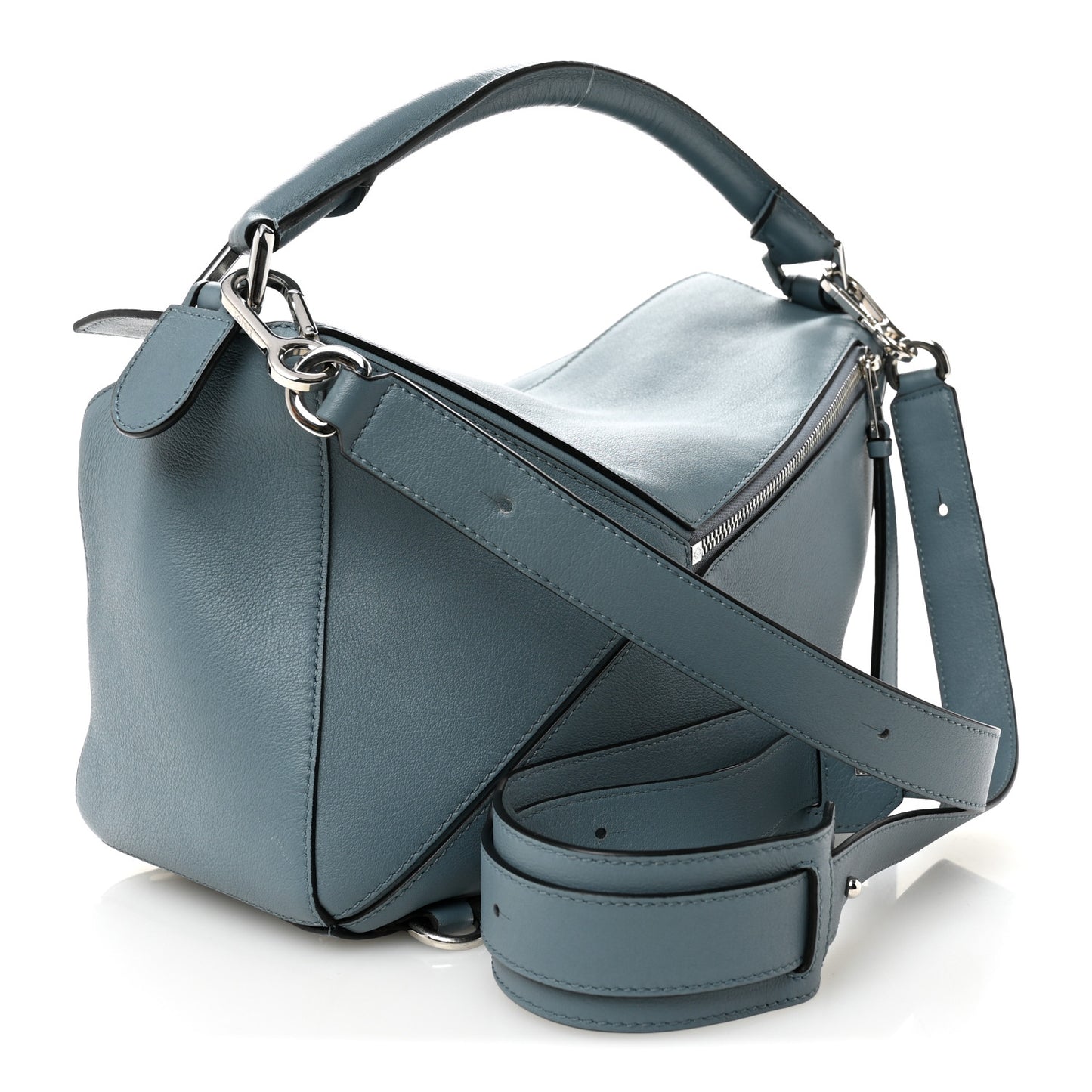 Calfskin Medium Puzzle Bag Stone Blue