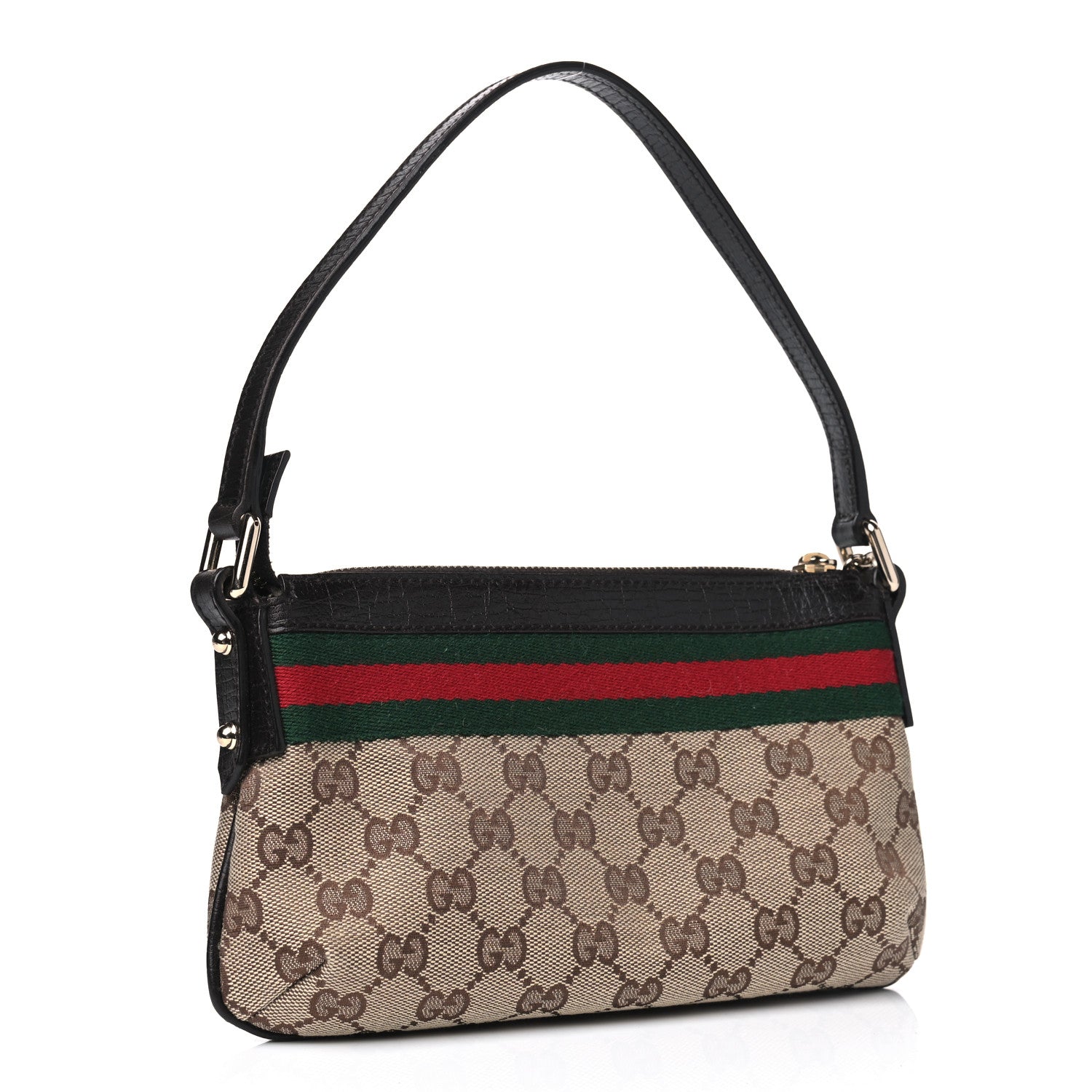 Gucci Monogram Web Pochette Dark Brown 2 of 5
