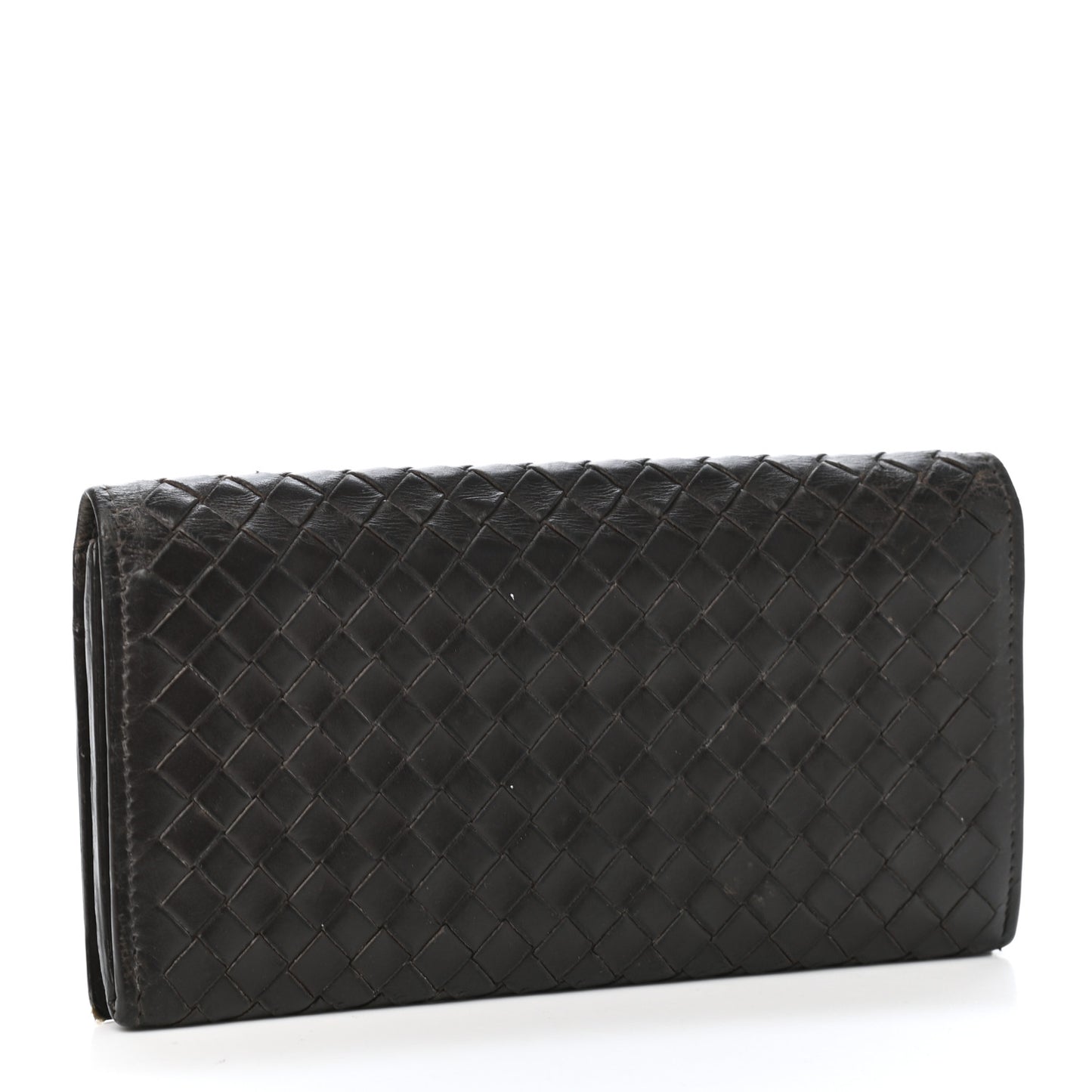 Nappa Intrecciato Continental Flap Wallet Brown