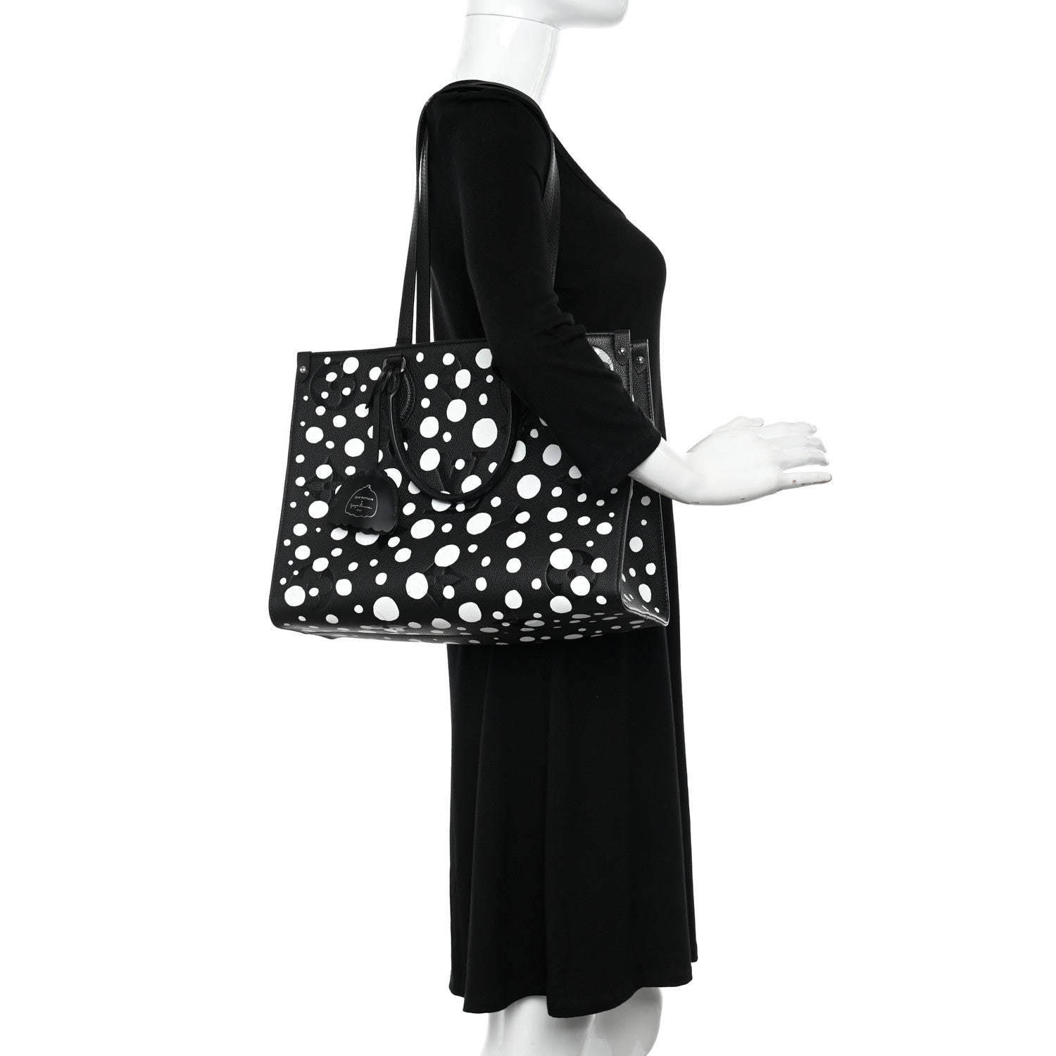 Louis Vuitton Monogram Kusama Dots Onthego MM Black White 2 of 10