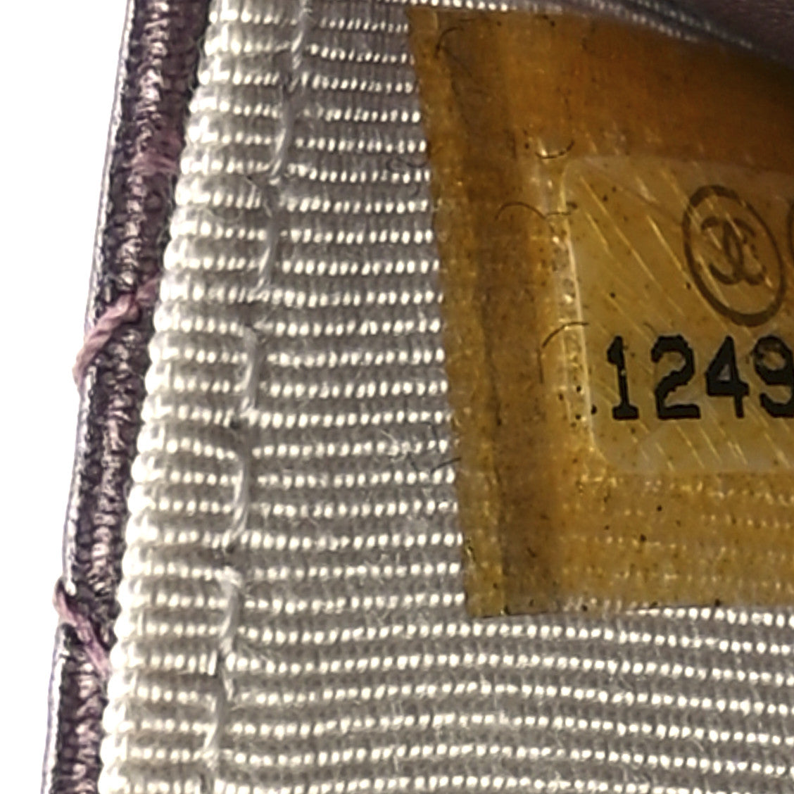 Metallic Aged Calfskin Quilted 2.55 Reissue Wallet on Chain WOC Purple