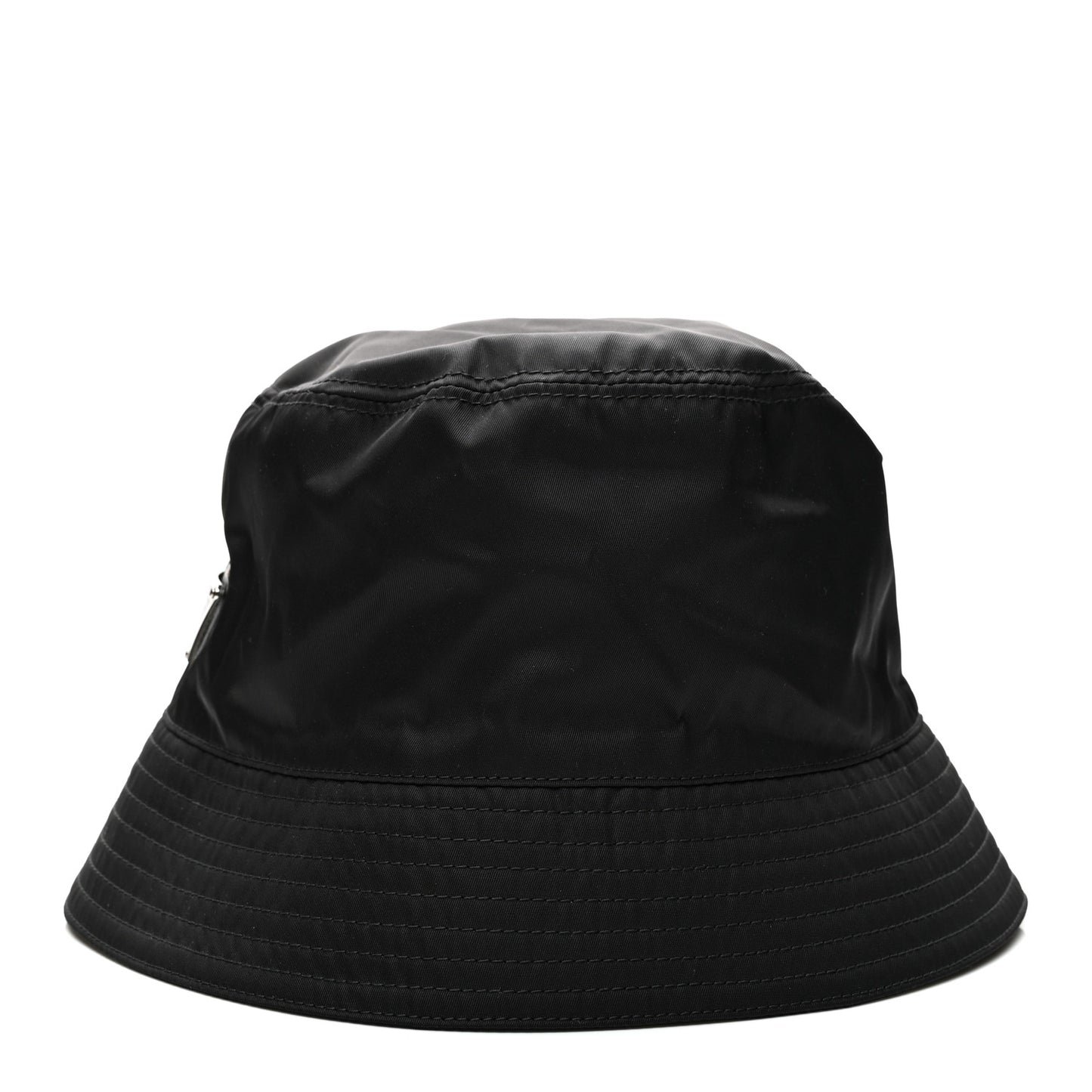 Re-Nylon Metal Triangle Logo Womens Bucket Hat M Black