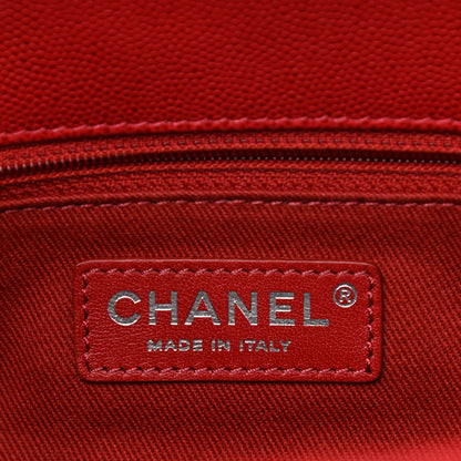 Chanel Caviar Quilted Medium Coco Handle Flap Red 6 of 10