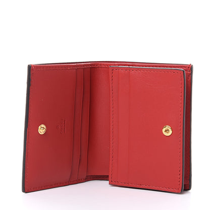 Gucci GG Supreme Monogram Bosco Patch Card Case Wallet Beige Malva Hibiscus Red 5 of 8